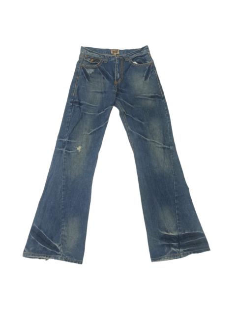 Other Designers Japanese Brand - Vintage NYLAUS Whiskered Flared Faded Jeans