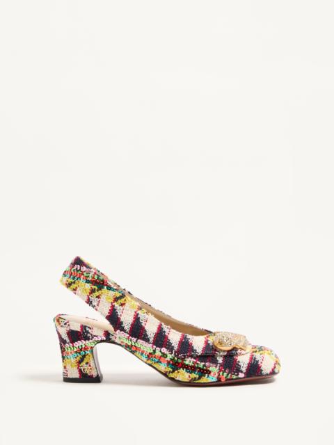 ADAMANTINE SLINGBACK PUMPS IN TWEED 60MM