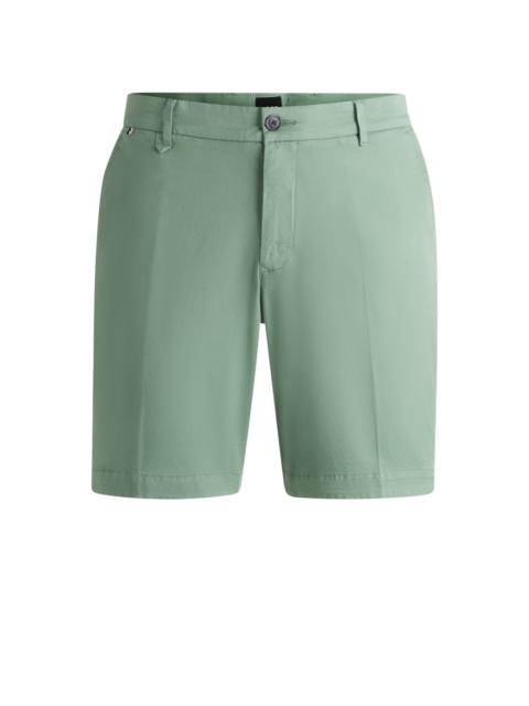 BOSS SLIM-FIT SHORTS IN STRETCH-COTTON TWILL