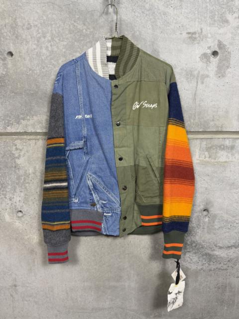 Greg Lauren Greg Lauren Mixed Media Varsity Jacket