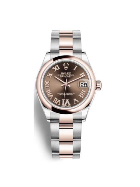ROLEX Rolex Datejust 31 Chocolate Dial Automatic Ladies Steel and 18kt Everose Gold Oyster Watch 278241CHR