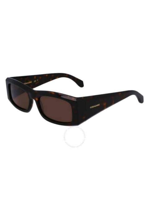 FERRAGAMO Salvatore Ferragamo Brown Rectangular Men's Sunglasses SF2012S 242 57