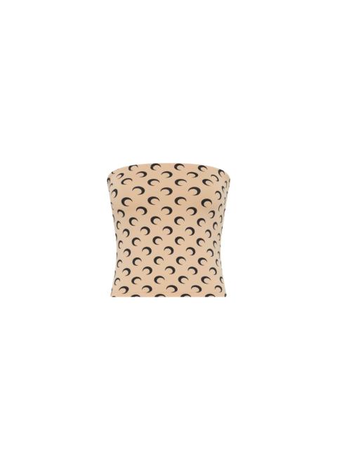 Marine Serre Moon Printed Jersey Second Skin Tube Top