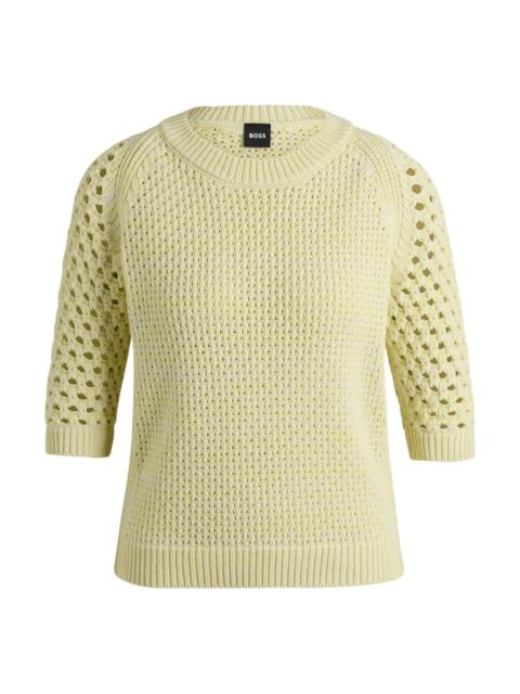 BOSS SWEATER WITH MIXED KNITS