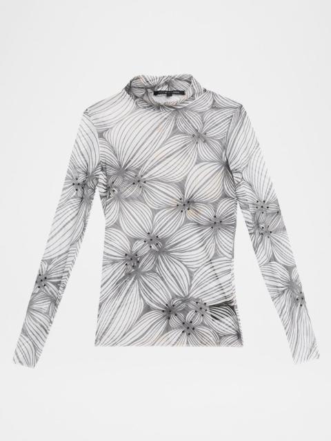 COÛT DE LA LIBERTÉ Natasha Printed Mesh Turtleneck