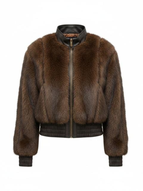 Zimmermann Valiant Faux Fur Jacket in Brown