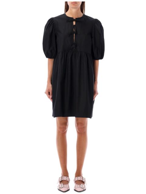 white christmas dresses COTTON POPLIN OPEN BACK MINI DRESS Black main image 1