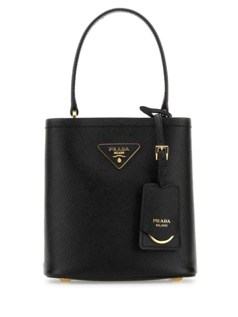 Prada Prada Women Black Leather Small Panier Handbag