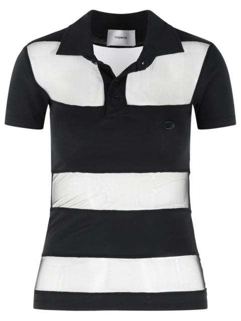 COPERNI Coperni 'STRIPED' Black Cotton Blend Polo Shirt
