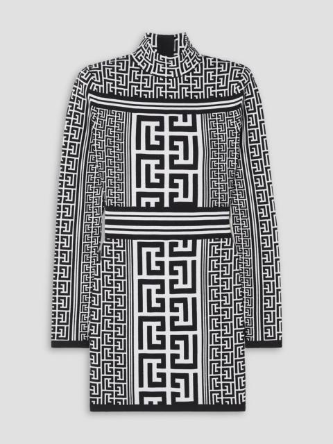Balmain Jacquard-knit wool-blend mini dress