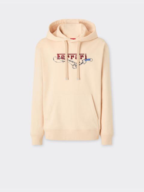 Ferrari Hooded sweatshirt with Ferrari embroidery