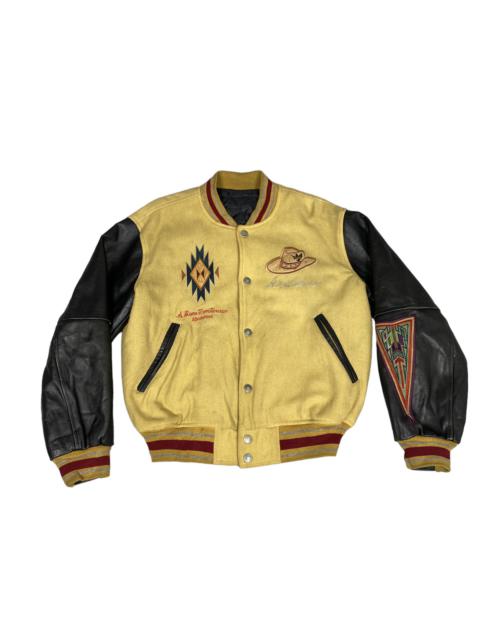 Other Designers Vintage - Vintage Abahouse Varsity Leather Jacket. J057