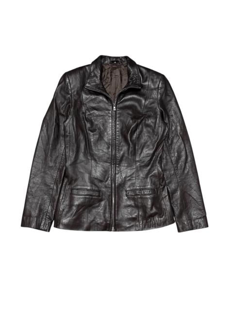 Other Designers Vintage Hugo Boss Leather Jacket Black