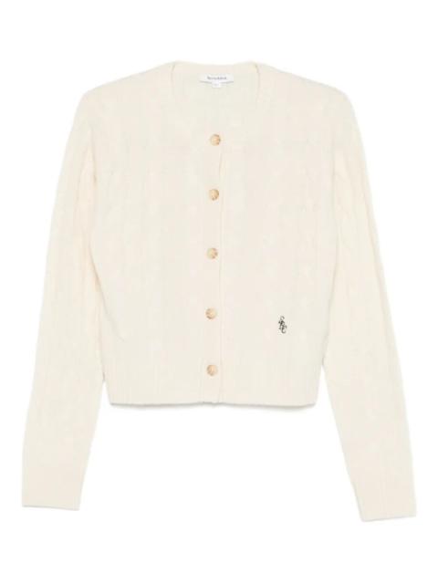 Sporty & Rich "Src" Cableknit Cashmere Cardigan