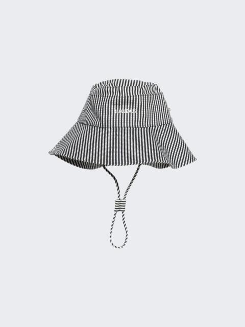 JACQUEMUS The De-nîmes Bucket Hat Navy And White Stripe