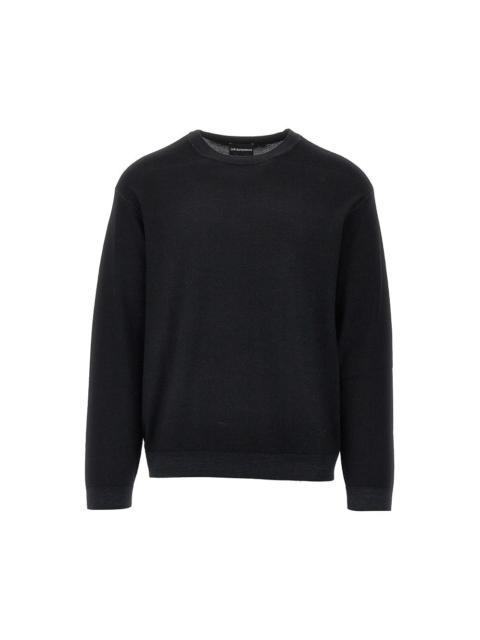 EMPORIO ARMANI Emporio Armani Garment Dyed Wool Crewneck Sweater Black