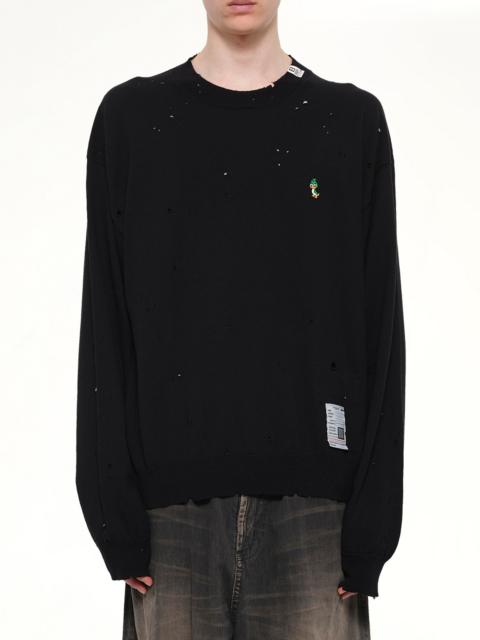 Maison MIHARAYASUHIRO Distressed Knit Pullover in Black
