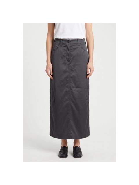 Brunello Cucinelli Brunello Cucinelli Women'S Casual Metalic Gray Poly Maxi Skirt  Nwt