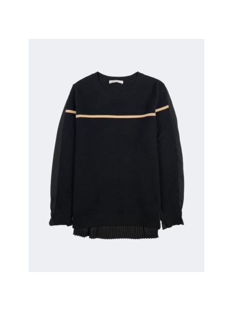 sacai Luck Striped Pleated Back Sweater