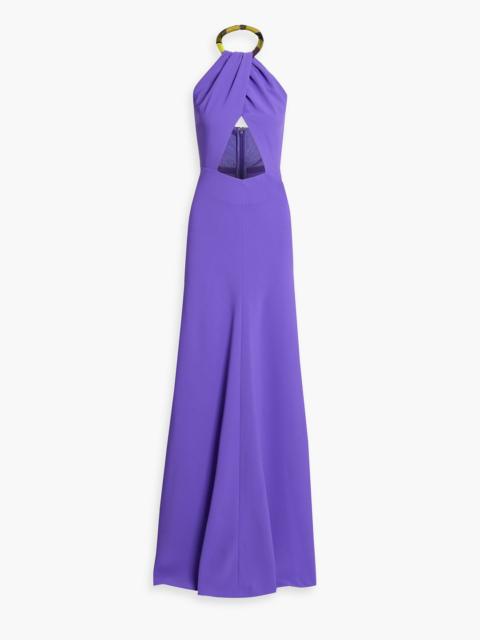 PUCCI Cutout crepe halterneck gown