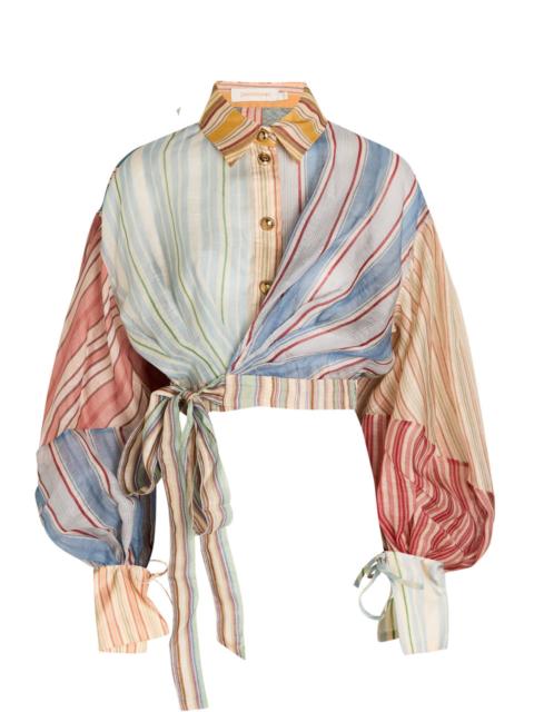 Zimmermann Zimmermann Rebellion Striped Linen and Silk-blend Blouse