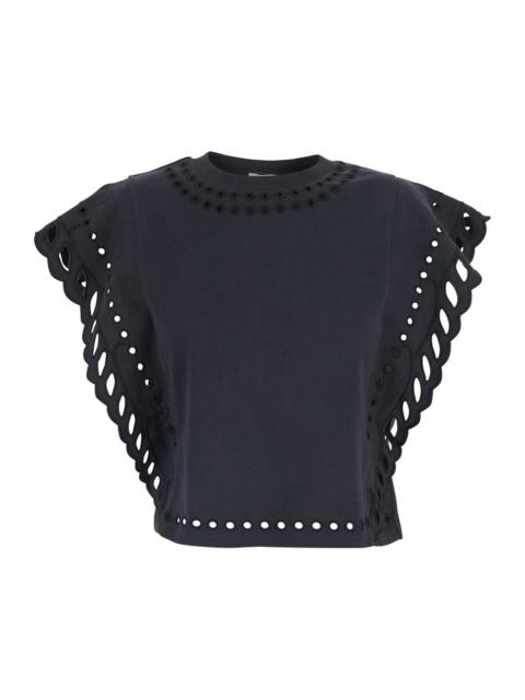 Isabel Marant Étoile Isabel Marant Etoile Women Black T-Shirt 'Odyle-Gc' With Round Neck And Short Sleeves In Cotton For 