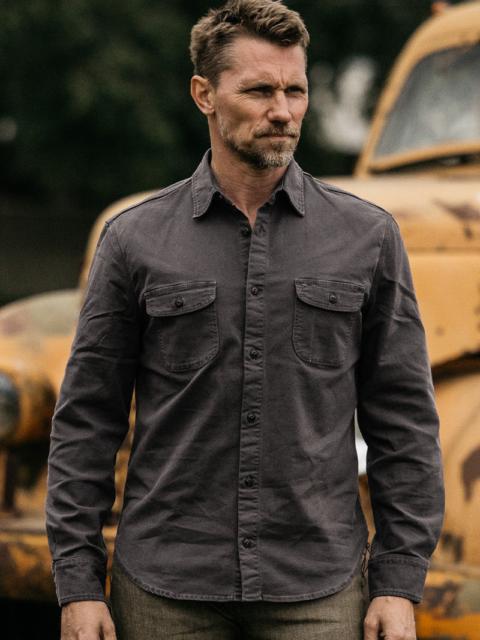 HIROSHI KATO The Brace Stretch Oxford - Charcoal