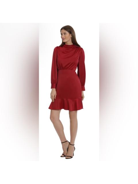 Other Designers New! Maggy London Ruffled Above Knee
Shift Dress Sz 2 $168‎