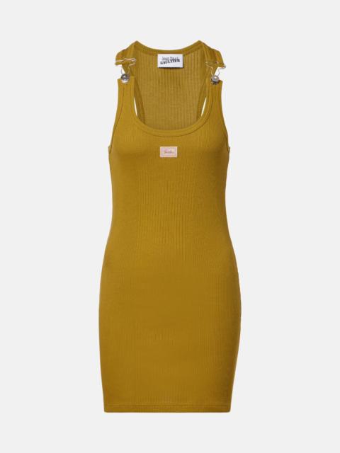 Jean Paul Gaultier Logo ribbed-knit cotton minidress