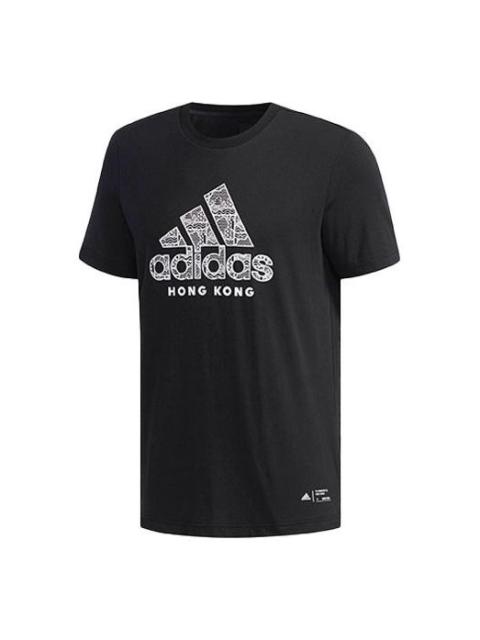 adidas adidas Kc Graphic Casual Printing City Round Neck Short Sleeve Black DY8743