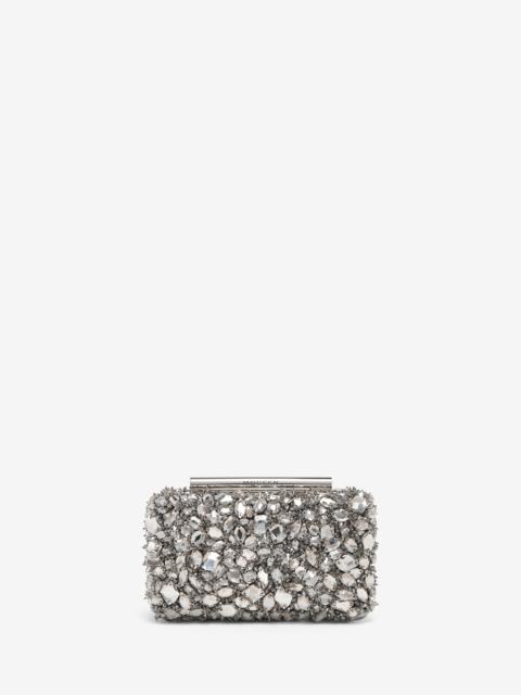 Alexander McQueen Crystal Embroidery T-Bar Box Clutch