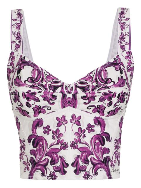 Dolce & Gabbana Dolce & Gabbana Women Maiolica Print Bustier Top