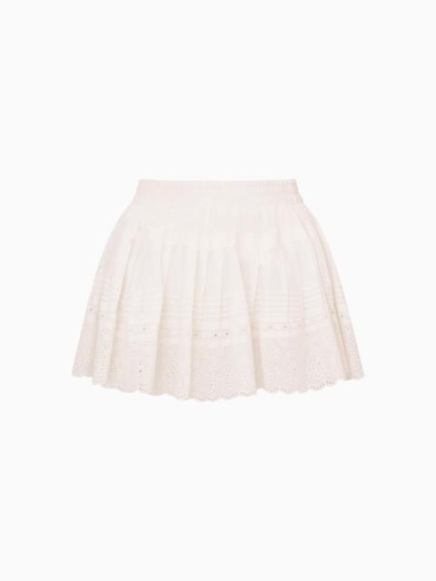 LoveShackFancy Heart Eyelet Ruffle Mini Skirt