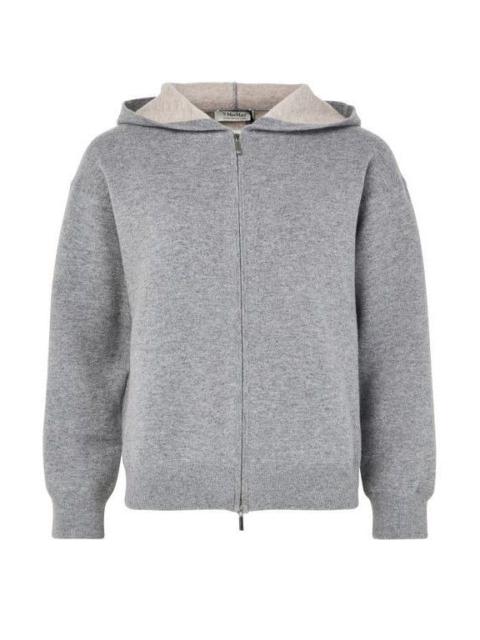 Max Mara MAX MARA Zippered Hooded Gray Wool Cardigan New And Authenti