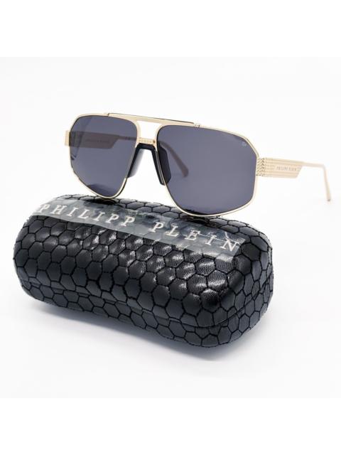 PHILIPP PLEIN NEW PHILIPP PLEIN SUNGLASSES SPP106M 302 PILOT GOLD/GRAY MEN