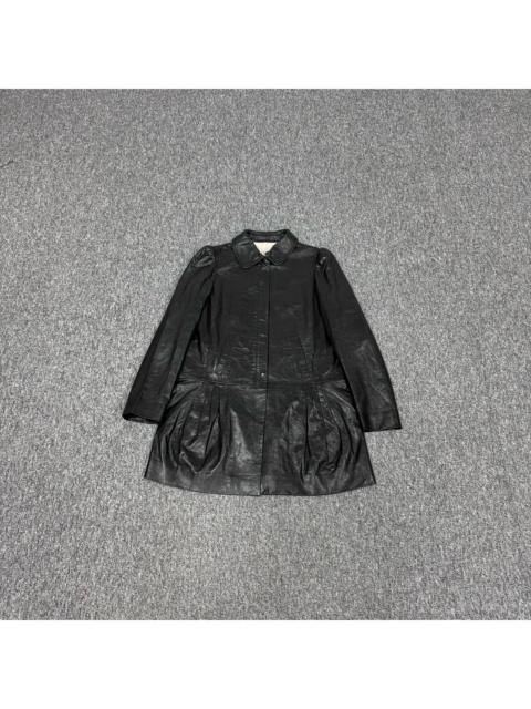Miu Miu Miu Miu silk lining lamb leather shirt-style dress