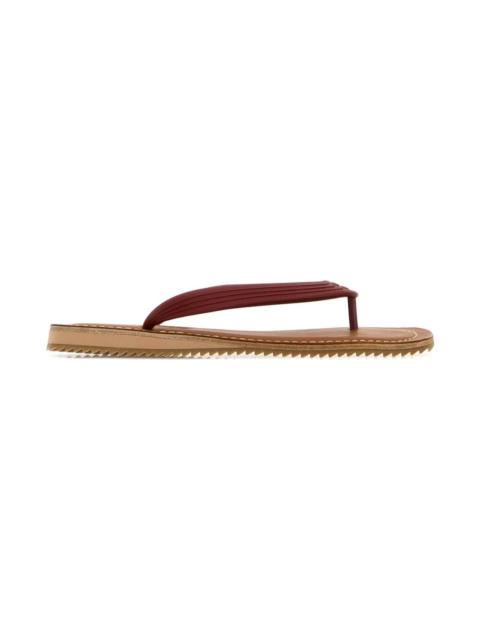 Miu Miu Red Rubber Thong Slippers