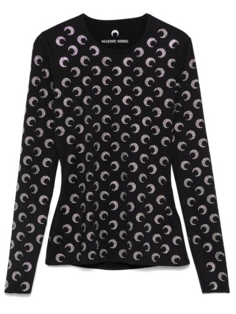 Marine Serre Women Moon Strass Crewneck Top