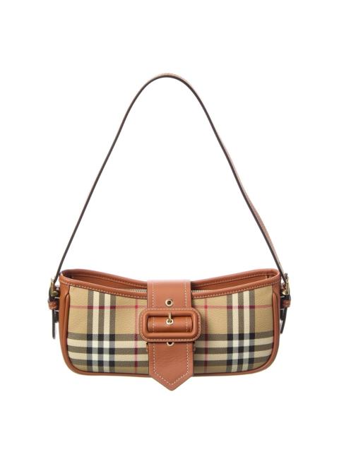 Burberry Burberry Vintage Check E-Canvas & Leather Shoulder Bag