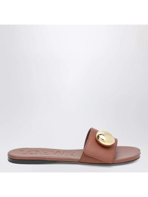 Loewe Loewe Rust-Colored Pebble Slides In Leather Women