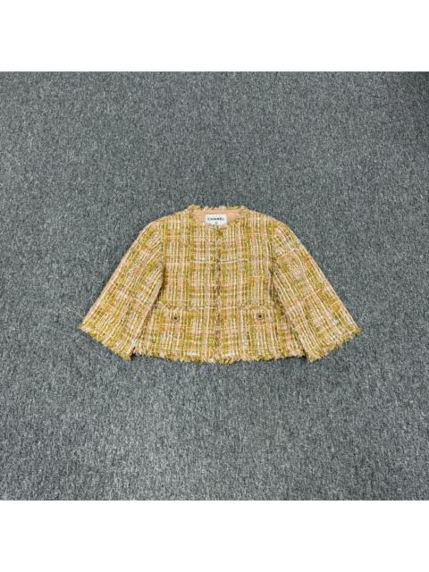 CHANEL Chanel Gold Brown Woven Jacket