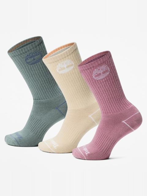 Timberland Women's Bowden 3-Pack Full Cushion Crew Sock