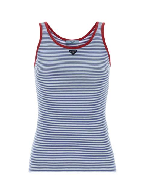 Prada Prada Women Embroidered Cotton Tank Top