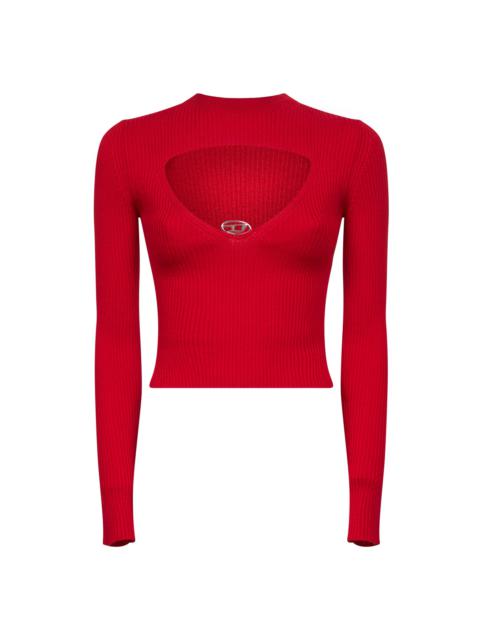 Diesel Red ribbed wool M-Olina top