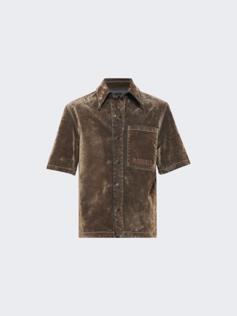 AMIRI Velvet Camp Shirt Tan