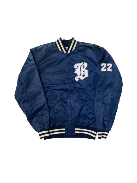Other Designers Vintage Descente Sherpa Lined Satin Varsity Jacket