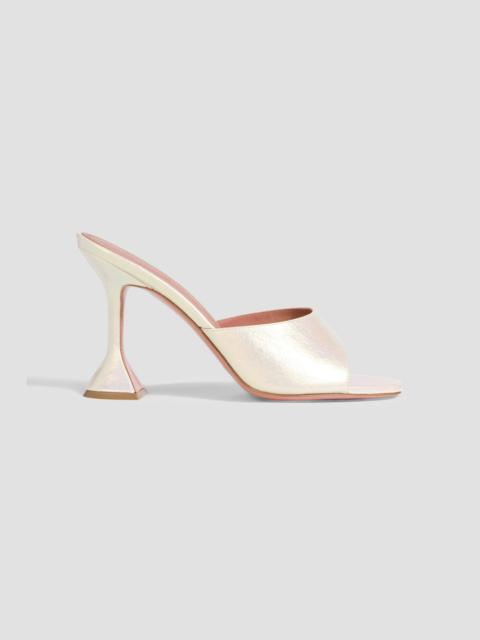 Amina Muaddi Lupita metallic textured-leather mules