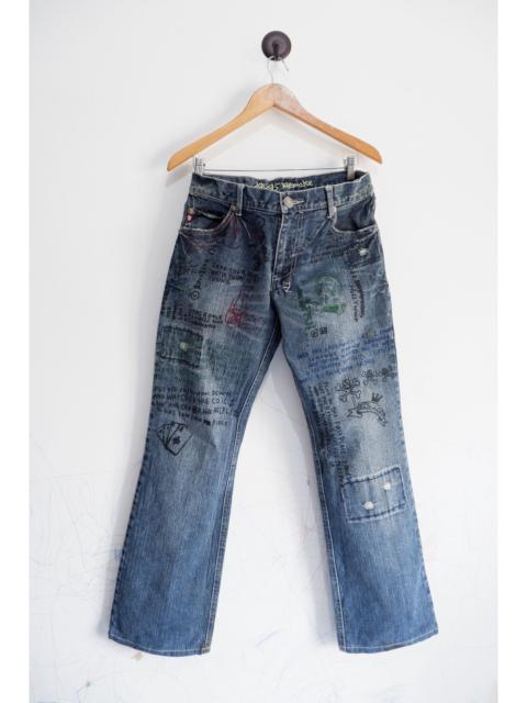 Hysteric Glamour Vintage 291295 Homme Remake Distressed Painting Jeans