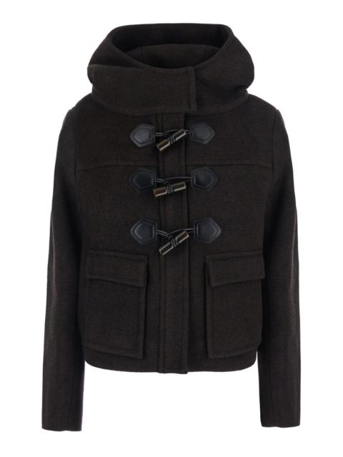 GANNI Ganni Women Peacoat Wool Mini Duffle Coat Brown