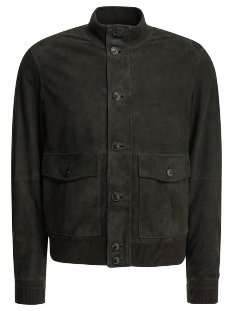 ZEGNA Zegna Suede Leather Jacket With Buttons